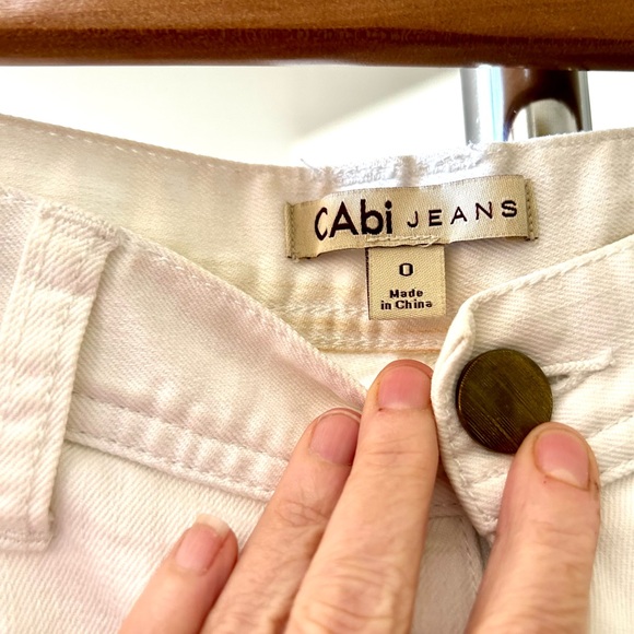 Cabi distressed white straight leg jeans - Picture 10 of 11